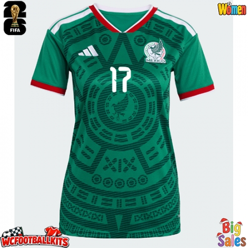 Mexico Orbelin Pineda #17 Replica Home Stadium Shirt for Women World Cup 2026 Short Sleeve